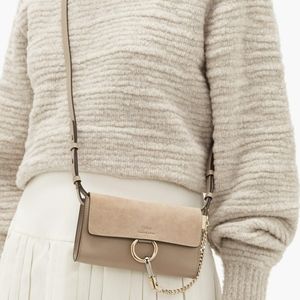Chloe Faye leather and suede clutch